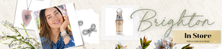 Promotional banner for 'Brighton' jewelry and text inviting customers to visit in-store.