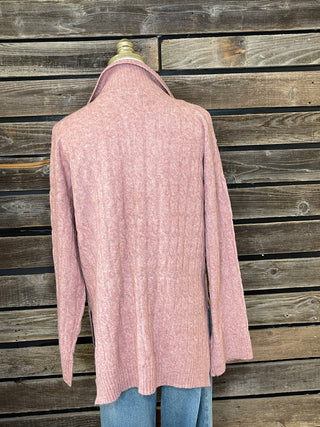 rear view of Pink sweater 