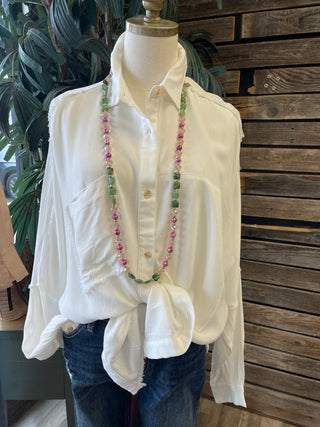 Driftwood Ease Button - Down Shirt - Wildflower Clothing Company