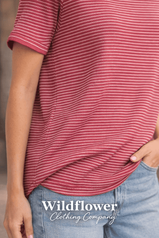 Backroad Berry Stripe Tee - Wildflower Clothing Company