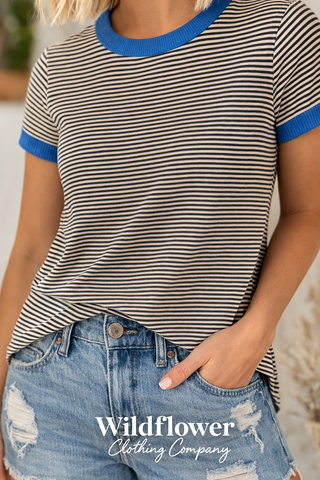 Bluebird Ringer Stripe Tee