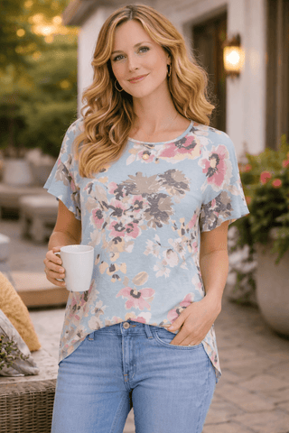 Blue Skies & Wildflowers Top - Wildflower Clothing Company