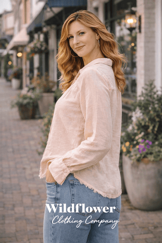 Blush & Bare Button - Down - Wildflower Clothing Company