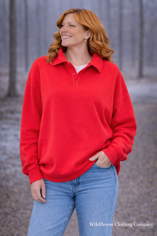 Crimson Comfort Pullover