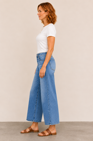 Highway Blues Wide Leg Jean