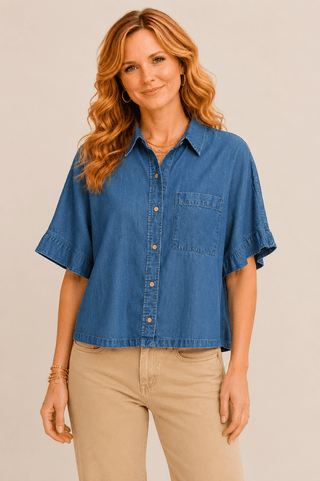 Indigo Trail Button Down Top - Wildflower Clothing Company