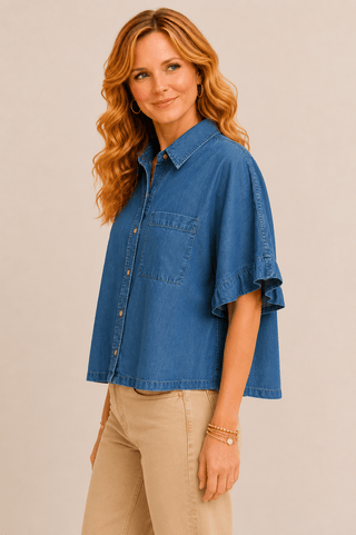 Indigo Trail Button Down Top - Wildflower Clothing Company