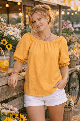 Marigold Meadow Blouse - Wildflower Clothing Company