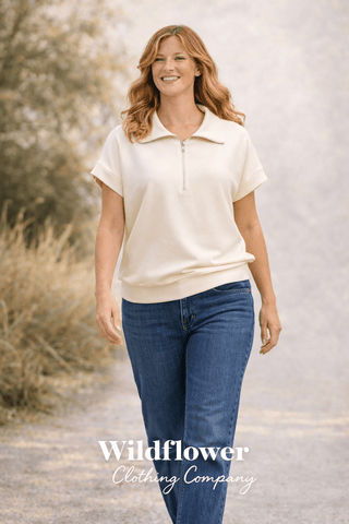 Soft Landing Half - Zip Pullover - Wildflower Clothing Company