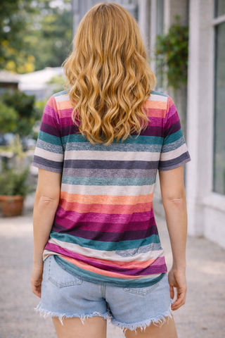 Canyon Sunset Stripe Tee - Wildflower Clothing Company