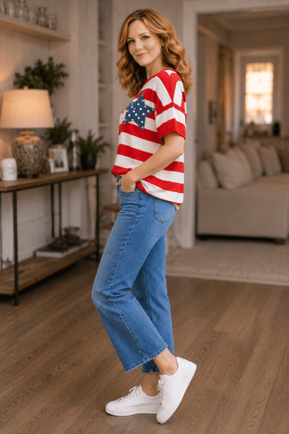 Sweet Freedom Stripe Tee - Wildflower Clothing Company