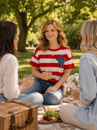 Sweet Freedom Stripe Tee - Wildflower Clothing Company